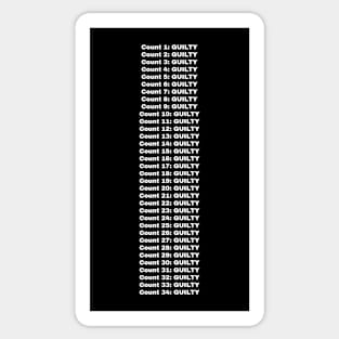 Guilty On All Counts Sticker